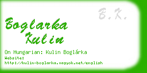 boglarka kulin business card